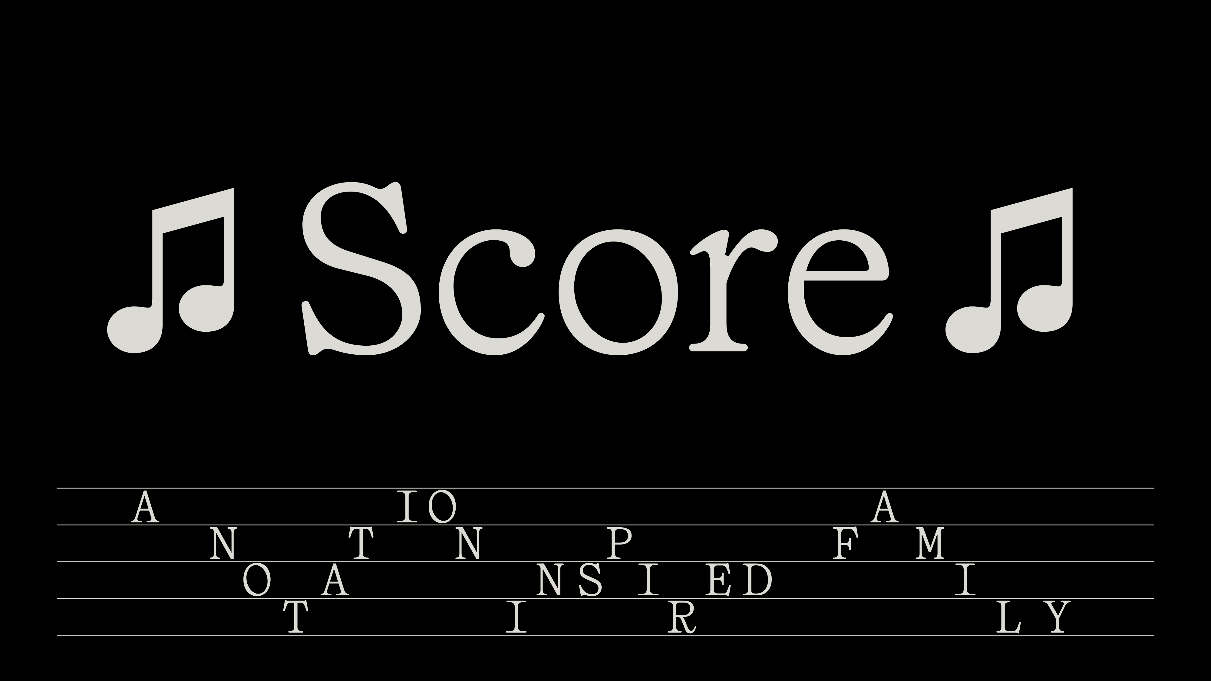 Cover image for Score, a notation inspired family.